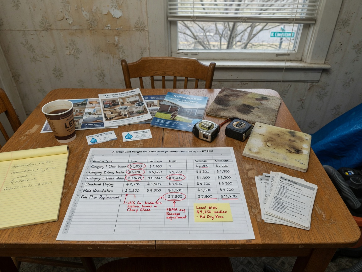 Average Cost Ranges for Water Damage Restoration in Lexington